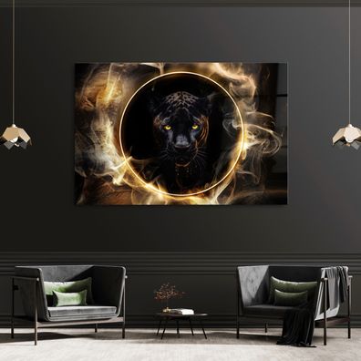 Wandbild schwarzer Panther Tier Leinwand , Acrylglas , Poster Modern Deko Kunst