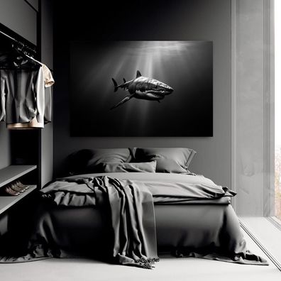 Wandbild Hai im Ozean Fish Tier Leinwand , Acrylglas , Poster Modern Deko Kunst