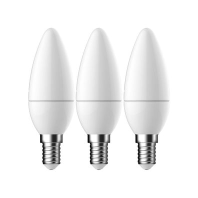 Nordlux Energetic LED Leuchtmittel E14 C35 3er Set weiß 470lm 2700K 5,8W 80Ra 300° 3,