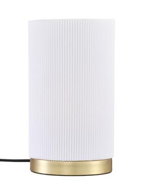 PR Home Dora Textil Tischlampe weiß Plissee E27 14x25cm