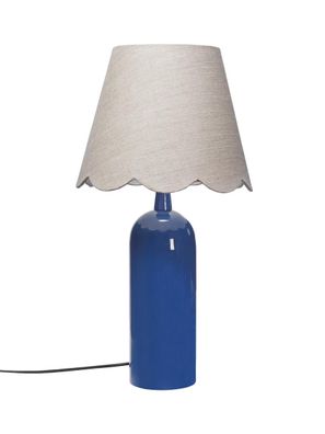 PR Home Carter Textil Tischlampe blau, beige E27 46cm