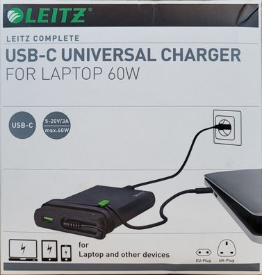 USB-C Notebook Netzteil / USB-A Netzteil Ladegerät 60 W für Smartphone Tablet