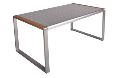 Tisch AVA, rechteckig; Alu-Gestell, Glastischplatte Slat-Look