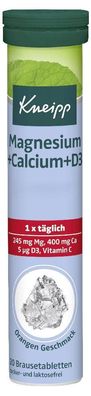 71,89EUR/1kg Kneipp Magnesium + Calcium + D3 Brausetabletten 20 Stk. 90g