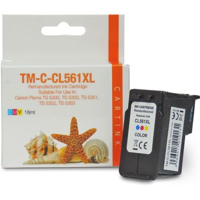 Wiederbefüllt Canon CL-561 XXL, 3730C001 C Color Cyan / Magenta / Gelb Druckerpatr...