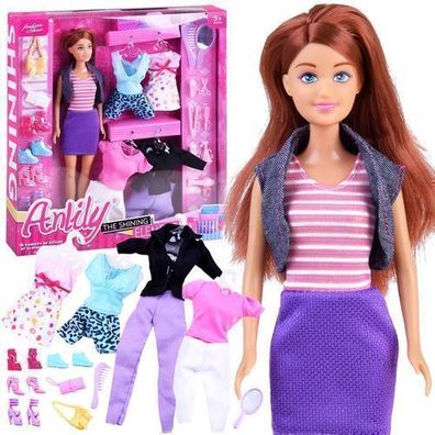 Anlily Puppe mit Kleidung Outfits Schuhe Zubehör. ZA2457