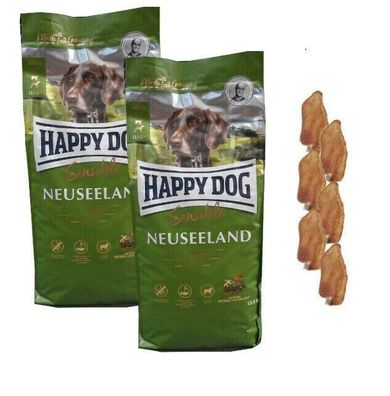 2 X Happy Dog Supreme Sensible Neuseeland 12,5kg + GRATIS 6 x Kaninchenohren