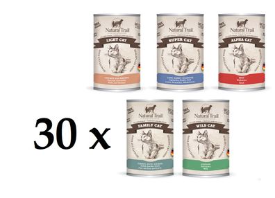 30 x 400g Natural Trail mix 1 Getreidefrei Nassfutter für Katzen Katzenfutter