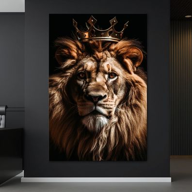 Wandbild Porträt eines Löwen Tier Leinwand , Acrylglas Poster Modern Deko Kunst