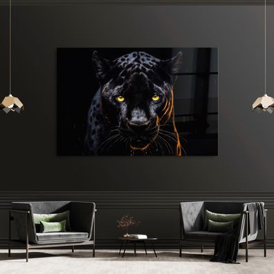 Wandbild Gesicht schwarzen Panthers Tier Leinwand , Acrylglas , Poster Deko Kunst