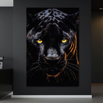 Wandbild Gesicht Panthers schwarzen Tier Leinwand , Acrylglas , Poster Deko Kunst