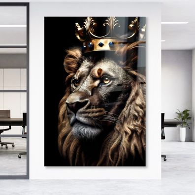 Wandbild Der König Löwen Tier , Luxus Leinwand , Acrylglas Poster Modern Deko Kunst