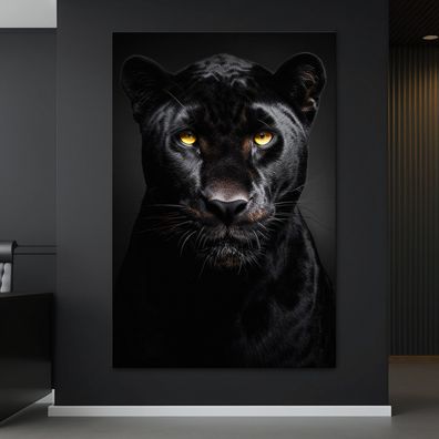 Wandbild Panther kopf porträt tier Leinwand , Acrylglas , Poster Modern Deko Kunst