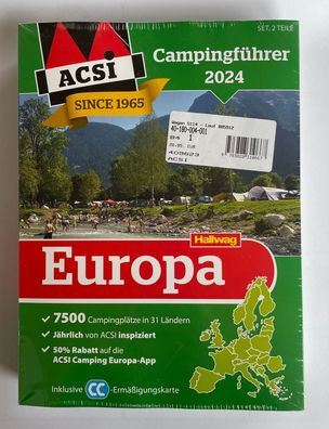 Campingführer ACSI mit Camping Card 2024 Europa 2 Bände 409623b2 NEU