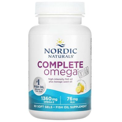 Nordic Naturals, Complete Omega Xtra, 1360mg Omega-3 plus 76mg GLA, Zitrone, 60 ...
