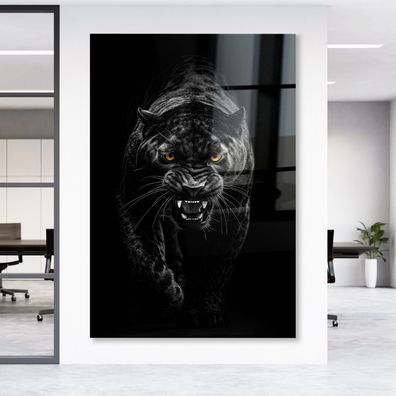Wandbild Panther tier kopf porträt Leinwand , Acrylglas , Poster Modern Deko Kunst