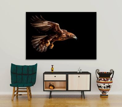 Wandbild Adler im Flug, Vogel Tier Leinwand , Acrylglas , Poster Modern Deko Kunst