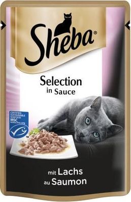 77,29EUR/1kg Sheba Selection in Sauce mit Lachs 85g