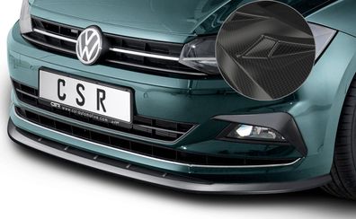 CSR Cup-Spoilerlippe mit ABE für VW Polo VI 2G (Typ AW) CSL417-C Carbon Look Hochgla