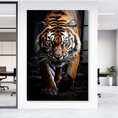 Wandbild Tier Tiger porträt Leinwand , Acrylglas , Poster Modern Deko Kunst