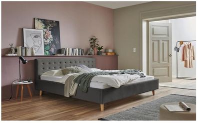 Polsterbett Bett Modell Paros Farbe grau