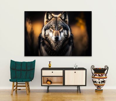 Wandbild Tier Wolf, Jagdtier Leinwand , Acrylglas , Poster Deko Kunst