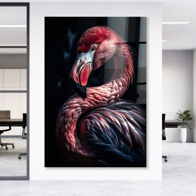 Wandbild Tier Flamingorosa Vogel Leinwand , Acrylglas , Modern Poster Deko Kunst