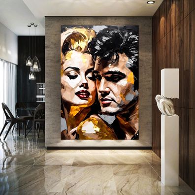 Wandbild Elvis Presley and Marilyn Monroe Leinwand , Acrylglas , Poster Deko Kunst