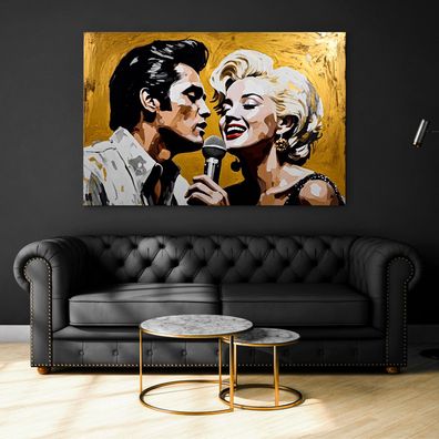 Wandbild Deko Elvis Presley , Marilyn Monroe Leinwand , Acrylglas , Poster Kunst