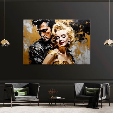 Wandbild Marilyn Monroe and Elvis Presley Leinwand , Acrylglas , Deko Poster Kunst