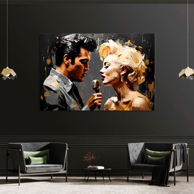 Wandbild Marilyn Monroe and Elvis Presley Leinwand , Poster , Acrylglas , Deko Kunst
