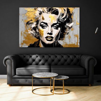 Golden Ink Marilyn Monroe Frau Wandbild Leinwand , Acrylglas , Poster Deko Kunst