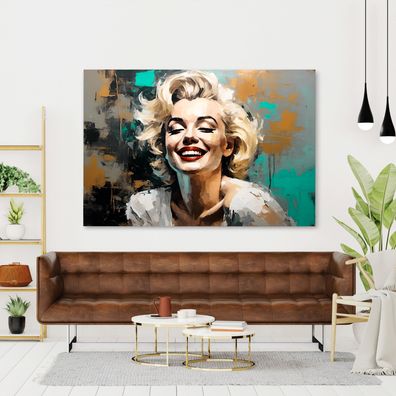 Wandbild Golden Ink Marilyn Monroe Frau Leinwand , Acrylglas , Poster Deko Kunst