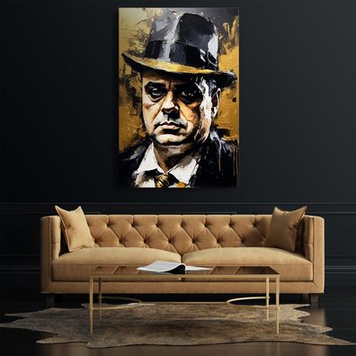 Wandbild Golden Al Capone Mafia Boss Leinwand , Acrylglas , Poster Deko Kunst