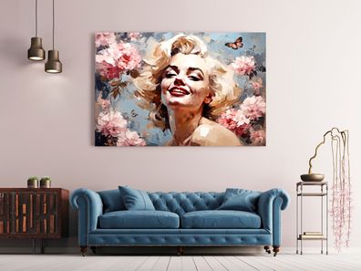 Marilyn Monroe rosa blume Wandbild Frau Deko Leinwand , Acrylglas , Poster Kunst