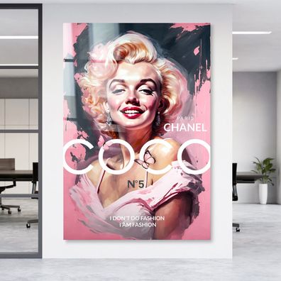 Marilyn Monroe COCO rosa blume Wandbild Frau Deko Leinwand , Acrylglas , Poster Kunst