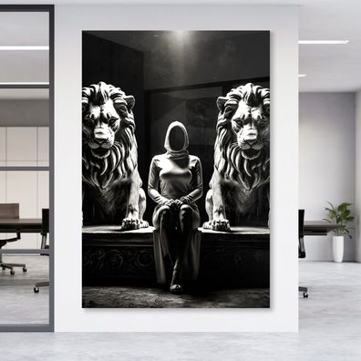 Wandbild Moderne abstrakte Kunst mit Löwen Poster, Leinwand , Acrylglas , Deko Kunst