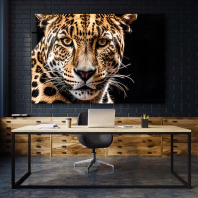 Wandbild Leopard Jaguar Tier Poster, Leinwand , Acrylglas , Deko Kunst