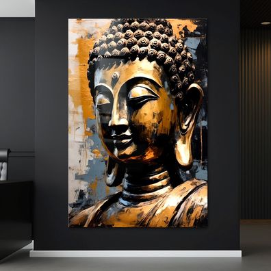 Wandbild Gold Buddha-Skulptur, Religion Kunst Leinwand , Acrylglas , Poster