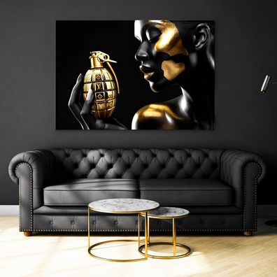 Wandbild Goldene LV Granate der Luxusmarke Leinwand , Acrylglas , Poster Kunst
