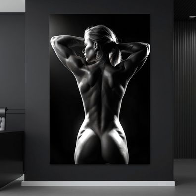 Wandbild Fitnesskörper einer nackten Frau Leinwand , Acrylglas , Poster Modern Kunst