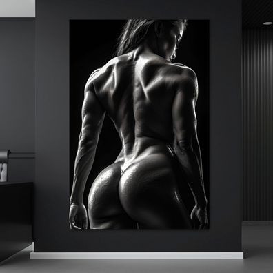 Wandbild Fitnesskörper einer nackten Frau Leinwand , Acrylglas , Poster Modern