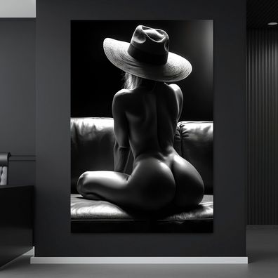 Wandbild Kunst Erotische Frau auf der Couch Poster, Leinwand , Acrylglas , Modern