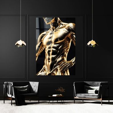 Wandbild Menschliche Anatomie, Luxuskörper in Gold Poster , Leinwand , Acrylglas