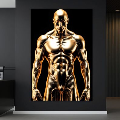 Wandbild Menschliche Anatomie, Luxuskörper in Gold Acrylglas , Leinwand , Poster