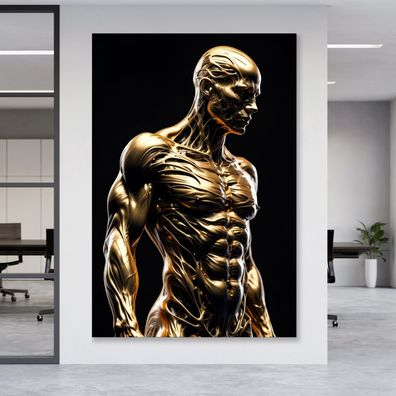 Wandbild Menschliche Anatomie, Gold Luxuskörper Acrylglas , Leinwand , Poster