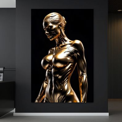 Wandbild Menschliche Anatomie, Gold Frau Luxuskörper Acrylglas , Leinwand , Poster
