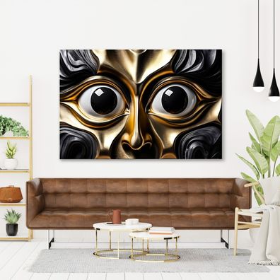 Wandbild Modern Kunst Augen, die dich ansehen in Gold Acrylglas , Poster , Leinwand