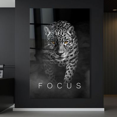 Wandbild Geschäft , Motivationstext , Kunst Leopard Tier Poster, Leinwand , Acrylglas