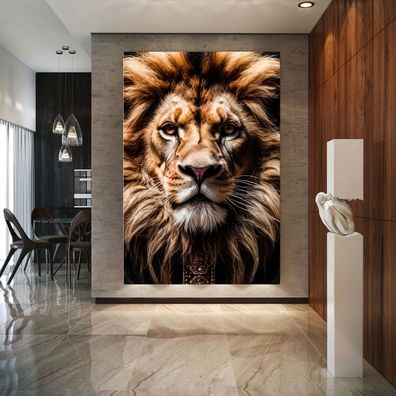 Wandbild Tier Porträt eines wilden Löwen Kunst Acrylglas , Poster , Leinwand